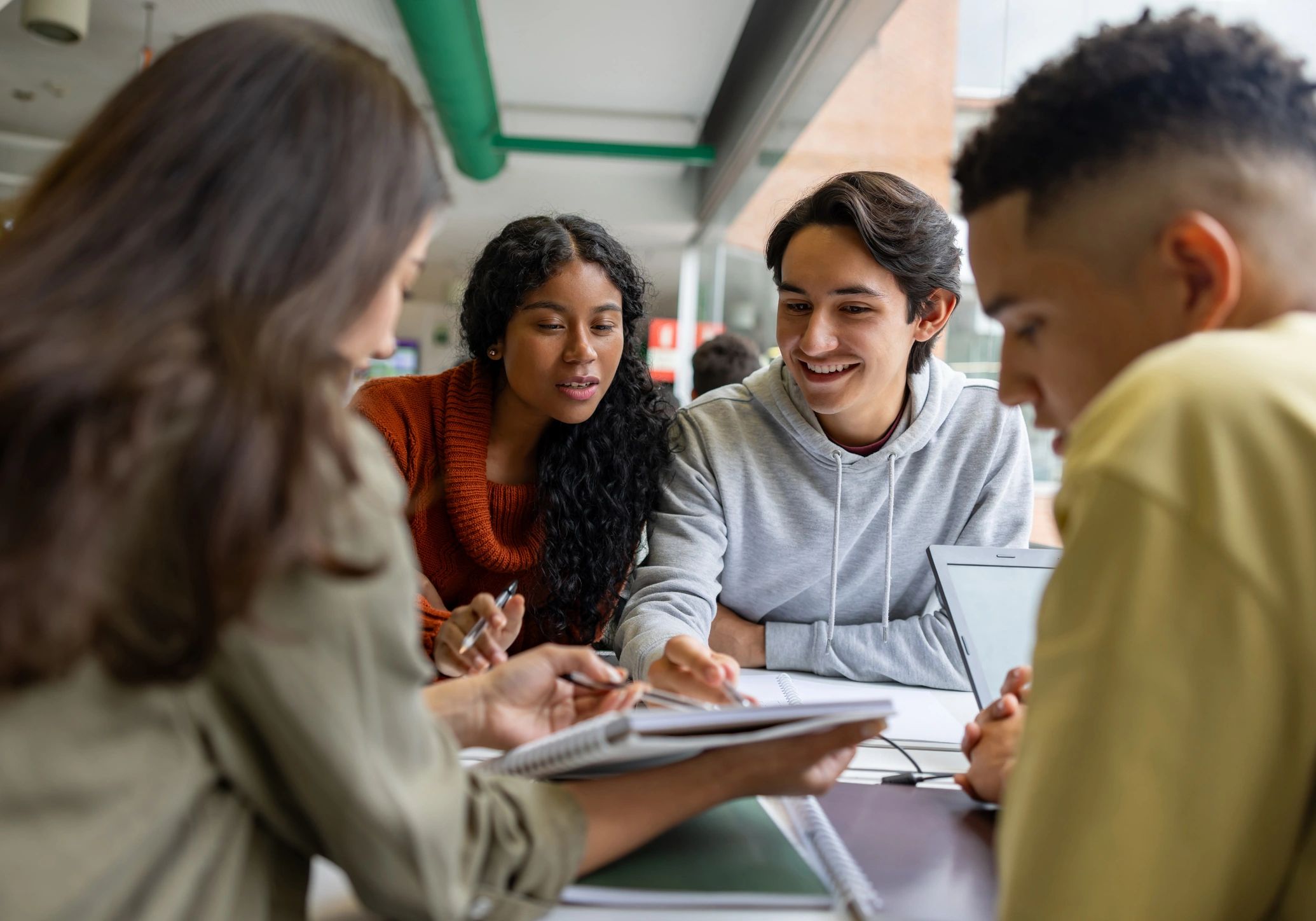 students learning